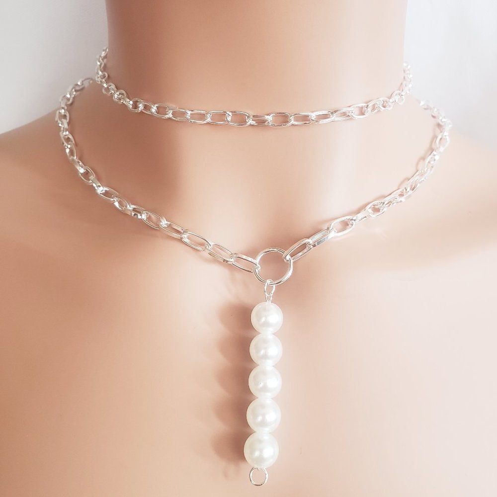 Paris Pearl Silver Necklace